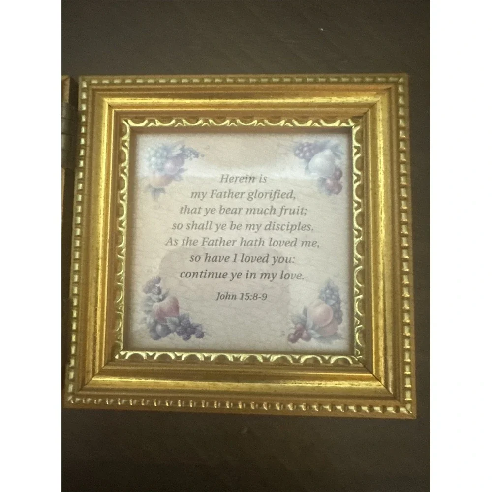 Heartfelt Collection Kathy Seek Friend Framed Art Flowers Framed John 15 8-9 EUC